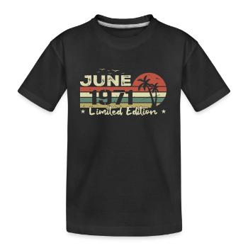 Juni 53. Jahrestag Vintage Born 1971 Vibe - Kinder Premium Bio T-Shirt - Schwarz - Vorne