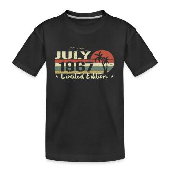 July 57th Anniversary Vintage Born 1967 Vibe - Kids' Premium Organic T-Shirt - black - Front