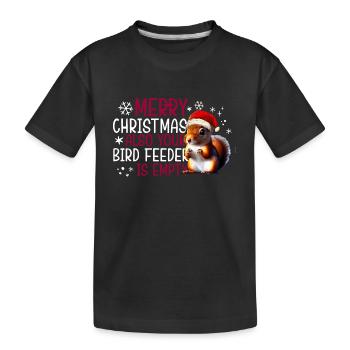 Frohe Weihnachten Eichhörnchen Humor Lustig Witzig - Kinder Premium Bio T-Shirt - Schwarz - Vorne