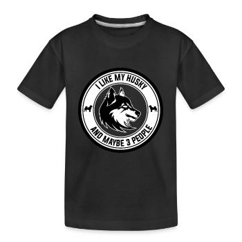 I Luke my Husky and Mayen three People - Kinder Premium Bio T-Shirt - Schwarz - Vorne