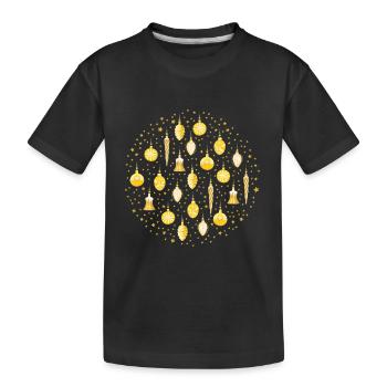 Xmas Galaxy Gold - Kids' Premium Organic T-Shirt - black - Front