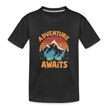 L’aventure vous attend - T-shirt bio Premium Enfant - noir - Devant