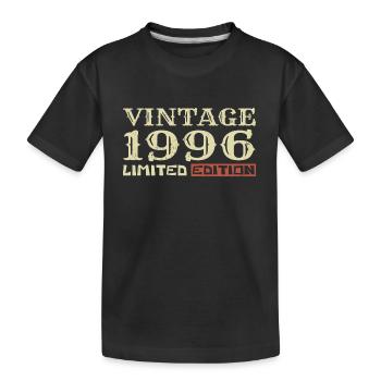 1996 Vintage: Einzigartiges Retro-Geschenk zum 28-jährigen Jubiläum - Kinder Premium Bio T-Shirt - Schwarz - Vorne