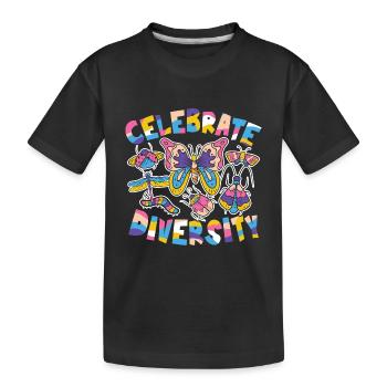 Celebrate Diversity - Kinder Premium Bio T-Shirt - Schwarz - Vorne