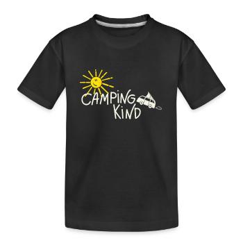 Camping Kind Campervan - Kinder Premium Bio T-Shirt - Schwarz - Vorne
