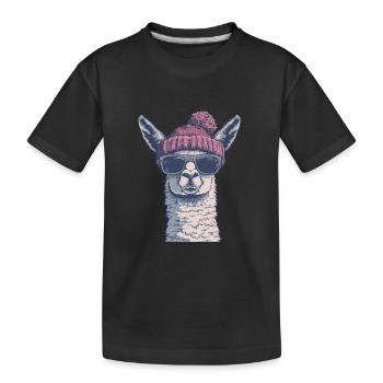 Chilllama Deluxe - Kinder Premium Bio T-Shirt - Schwarz - Vorne
