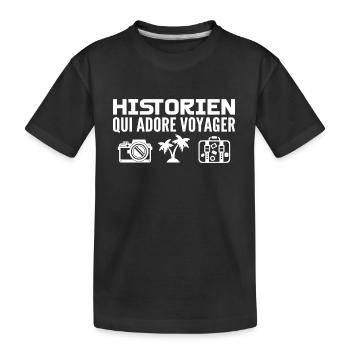 Voyageurs & Historiens : Passion & Découverte - T-shirt bio Premium Enfant - noir - Devant