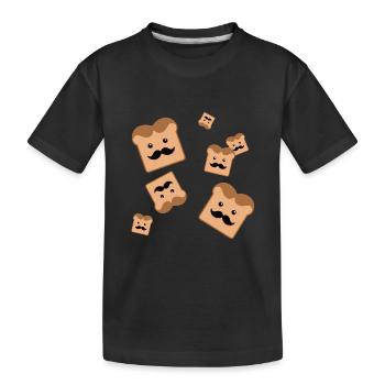 Toast mit Schnurrbart - Kinder Premium Bio T-Shirt - Schwarz - Vorne