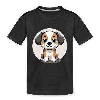 Paw Adventure – Loving Dog for Kids - Kids' Premium Organic T-Shirt - black - Front
