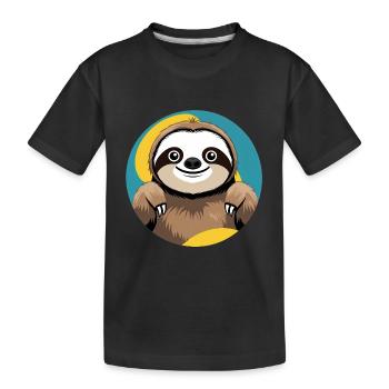 Slumber Sloth – Your sloth to cuddle - Kids' Premium Organic T-Shirt - black - Front