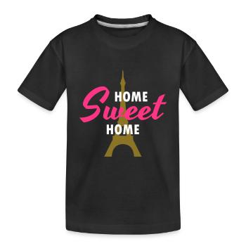 Home sweet home (Tour Eiffel en arrière-plan) - T-shirt bio Premium Enfant - noir - Devant
