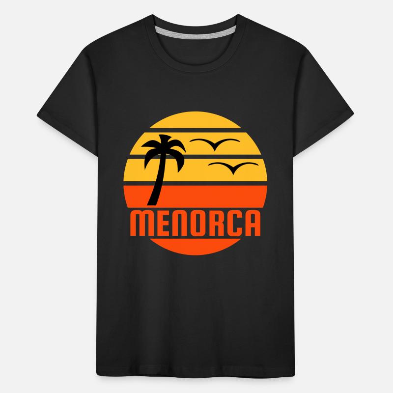 Menorca (sun, palm tree, birds) Kids' Premium Organic T-Shirt