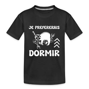 je préférerais dormir - T-shirt bio Premium Enfant - noir - Devant