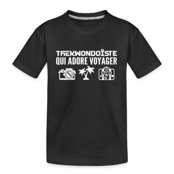 Voyageurs & Taekwondoïstes : Passion & Découverte - T-shirt bio Premium Enfant - noir - Devant