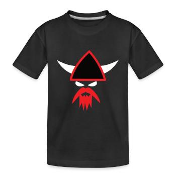 Cooles Wikinger Design - Eric der Rote - Kinder Premium Bio T-Shirt - Schwarz - Vorne