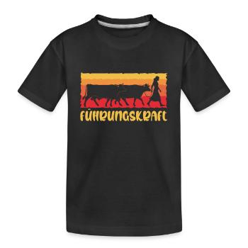 Führungskraft Kühe Landwirtin Bäuerin Geschenkidee - Kinder Premium Bio T-Shirt - Schwarz - Vorne