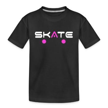 skate skateboarder skate board halfpipe SK8 deck - Kids' Premium Organic T-Shirt - black - Front