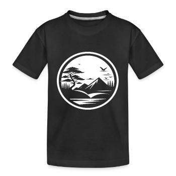 Simple Nature Landscape Icon Design - Kids' Premium Organic T-Shirt - black - Front