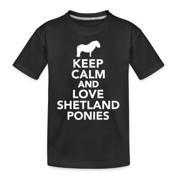 Shetland Pony - Kinder Premium Bio T-Shirt - Schwarz - Vorne