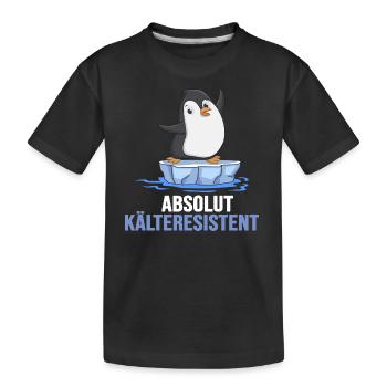 eisbader winterbader eischwimmer kältebad pinguin - Kinder Premium Bio T-Shirt - Schwarz - Vorne