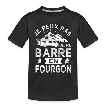 je peux pas barre en fourgon camping car - T-shirt bio Premium Enfant - noir - Devant