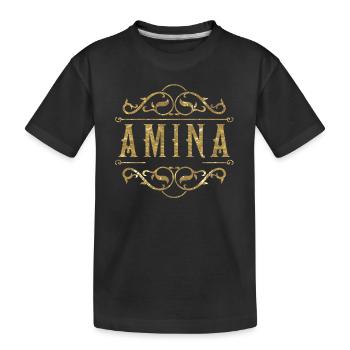 Amina or - T-shirt bio Premium Enfant - noir - Devant