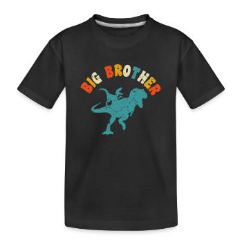Promu grand frère dinosaure Gift, Big brother - T-shirt bio Premium Enfant - noir - Devant