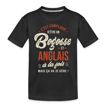 Anglais Bogosse Cadeau Humour Anglais - T-shirt bio Premium Enfant - noir - Devant