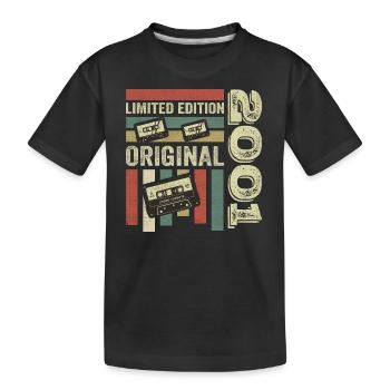 Millésime 2001 - citation d’anniversaire rétro 2001 - T-shirt bio Premium Enfant - noir - Devant