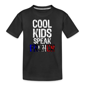 Französische Sprache Coole Kinder sprechen Französisch Geschenk Frankreich - Kinder Premium Bio T-Shirt - Schwarz - Vorne
