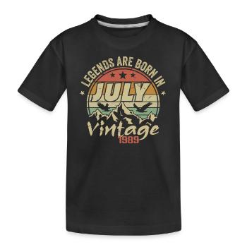 Vintage Anniversary - Made in July 1989 - Kids' Premium Organic T-Shirt - black - Front