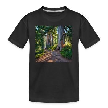 Wanderung Waldreise - Kinder Premium Bio T-Shirt - Schwarz - Vorne