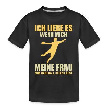 Handballer Handball Geschenk - Kinder Premium Bio T-Shirt - Schwarz - Vorne