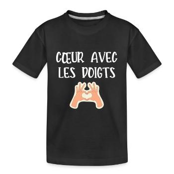 cœur avec les doigts - T-shirt bio Premium Enfant - noir - Devant