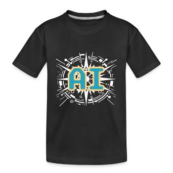 Cooles AI Signal für den Fan der künstlichen Intel - Kinder Premium Bio T-Shirt - Schwarz - Vorne