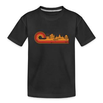 Hannover Skyline Niedersachsen - Kinder Premium Bio T-Shirt - Schwarz - Vorne