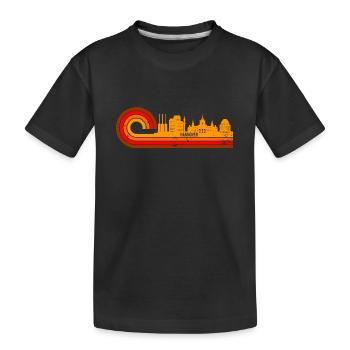 Hannover Skyline Niedersachsen - Kinder Premium Bio T-Shirt - Schwarz - Vorne