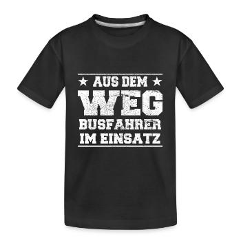 Aus dem Weg Busfahrer im Einsatz Design - Kinder Premium Bio T-Shirt - Schwarz - Vorne