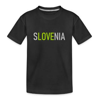 I love Slovenia Slowenien Slovenija Herz Heart - Kinder Premium Bio T-Shirt - Schwarz - Vorne