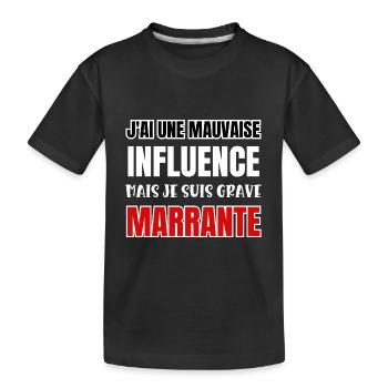 j'ai une mauvaise influence - T-shirt bio Premium Enfant - noir - Devant