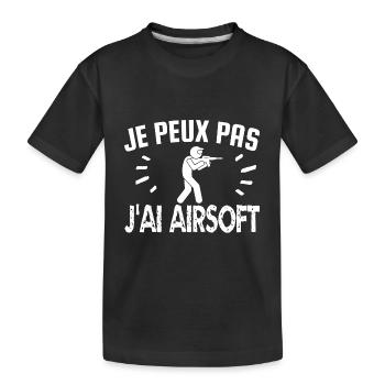 je peux pas j'ai airsoft - T-shirt bio Premium Enfant - noir - Devant