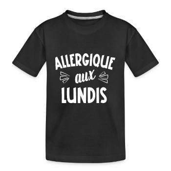 allergique aux lundis - T-shirt bio Premium Enfant - noir - Devant