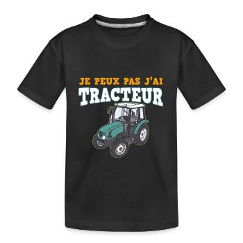 Tracteur Agriculteur Homme et enfant - T-shirt bio Premium Enfant - noir - Devant