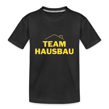 Team Hausbau mit Herz und Leidenschaft Handwerker - Kinder Premium Bio T-Shirt - Schwarz - Vorne