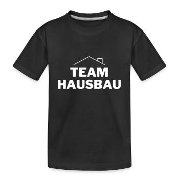 Team Hausbau - Kinder Premium Bio T-Shirt - Schwarz - Vorne