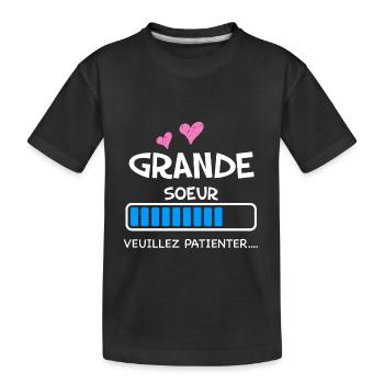 Grande Soeur veuillez patienter Téléchargement - T-shirt bio Premium Enfant - noir - Devant