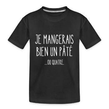 je mangerais bien un pâté - T-shirt bio Premium Enfant - noir - Devant