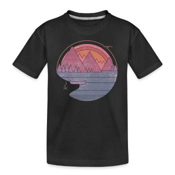 Mountain graphic - Kids' Premium Organic T-Shirt - black - Front