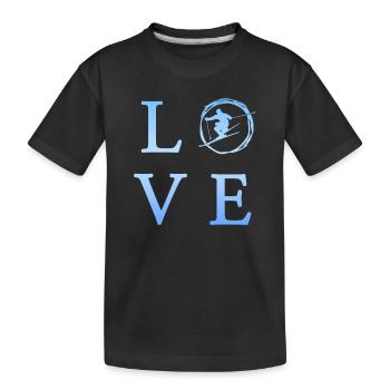 Skifahren - Kinder Premium Bio T-Shirt - Schwarz - Vorne