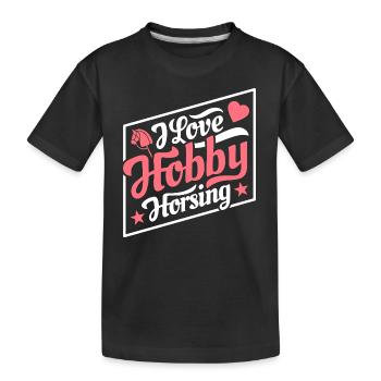 J’aime Hobby Horsing - Coeur - Hobby - T-shirt bio Premium Enfant - noir - Devant
